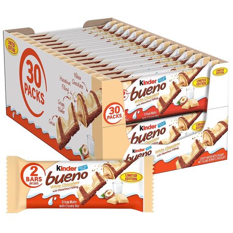 Bueno White, Gluten Free Fast Food, Hot Chicken Flavor Ramen, Fridge Food, Hazelnut Cream, Kind Bars, Cream Candy, Art And Craft Materials, Chocolate Snacks