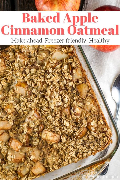 Skinnytaste Breakfast, Baked Apple Cinnamon Oatmeal, Best Baked Oatmeal, Make Ahead Breakfasts, Baked Apple Cinnamon, Baked Apple Oatmeal, Apples And Cinnamon, Apple Cinnamon Oatmeal, Breakfast Oatmeal Recipes