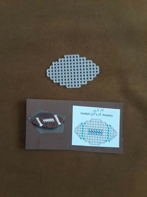 Plastic Canvas Earrings Pattern, Football Plastic Canvas, Plastic Canvas Candle Holders, Canvas Earrings, Plastic Canvas Candle, Football Ornaments, Plant Pokes, Canvas Magnets, Plastic Canvas Box Patterns