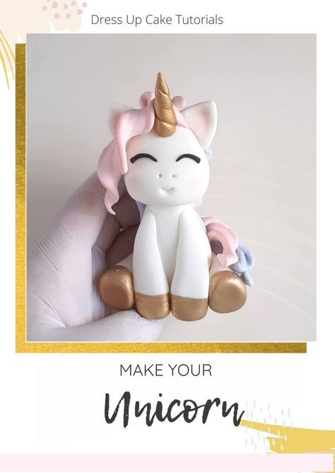 Unicorn Cake Topper Printable Template, Unicorn Fondant Tutorial, Unicorn Party Cake, Fondant Unicorn, Cake For Kids, Cake Unicorn, Unicorn Birthday Cake, Fondant Cake Topper, Cake Topper Tutorial