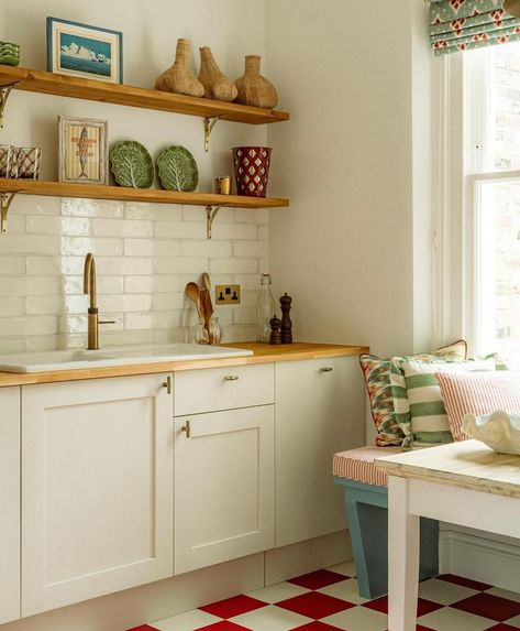 Open shelving - a great idea to display your favourite kitchen items, also a practical space saving option for smaller kitchens instead of hanging wall units. It looks great to display other non-kitchen objects too such as pictures, vases of flowers, candles etc. . . . . . . . . . . . Inspiration for these open shelf ideas credited to: @patriciarodi @ninafarmerinterior @smithbrookearchitects @atlanta.trevonebay @isabellaworsley @isabellaworsley artisantileco @esmeamberg . . . . . . . . . . ... Open Shelving Above Sink, Shelving Above Sink, Hanging Shelves Above Kitchen Sink, Overthe Sink Shelves, Cookbook Shelf Above Sink, Small Kitchen Window Over Sink Open Shelves, Traditional Open Kitchen Shelf Scalloped, Shelves Above Sink, Small Kitchen Design