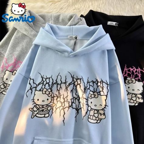 Just found this amazing item on AliExpress. Check it out! $17.97  40％ Off | Sanrio Punk Rock Hello Kitty Hooded Sweater Hoodies Y2k Streetwear Fashion Pullovers Women's Autumn Loose Oversize Coat Clothes Rock Hello Kitty, Y2k Streetwear Fashion, Hoodie Female, 2000s Hip Hop, Hoodies Y2k, Hello Kitty Hoodie, Oversize Coat, Campus Style, Streetwear Fits