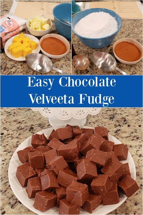 This Easy Chocolate Velveeta Fudge is a crowd favorite around our house during the holidays. You might say “What?! Velveeta with chocolate and sugar?!” Velvetta Fudge, Velveeta Fudge Recipe, Velveeta Fudge, Desserts Quick, Fudge Recipes Easy, Christmas Candy Recipes, Fudge Recipe, Thanksgiving And Christmas, Yes I Can