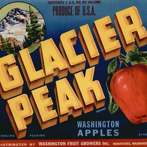 Apple Crate Shelves, Wenatchee Washington, Washington Apple, Apple Crate, Fruit Crate Label, Apple Crates, Crate Shelves, Retro Artwork, Fruit Crate