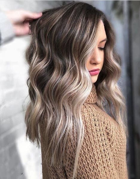 Frosted Brown Balayage Frosty Brunette, Frosty Brunette Hair, Cool Brunette Hair, Cool Brunette, Icy Blonde Hair Color, Cool Blonde Balayage, Ice Blonde Hair, Winter Blonde, Icy Blonde Hair