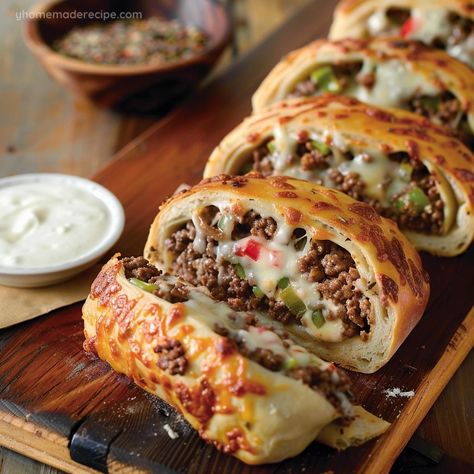 Mozzarella Cheese Steak Stromboli, Mozzarella Cheesesteak Stromboli, Ground Beef Stromboli, Ground Beef And Pizza Dough Recipes, Roast Beef Stromboli, Philly Dough Recipes, Philly Stromboli, Philly Cheesesteak Stromboli, Philly Cheese Steak Stromboli