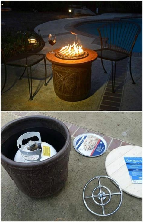 15 DIY Patio Fire Bowls That Will Make Your Summer Evenings Relaxing And Fun - I love summer. From the warm nights and the longer days to the crickets chirping and birds singing, there isn’t one single thing that I don’t like about this season. I especially love sitting out on my patio at night and just listening to the wonderful summer sounds. We use our patio a lot during the warmer months which got me wondering about how to really make it fabulous. Diy Propane Fire Pit, Diy Gas Fire Pit, Backyard Bonfire, Diy Garden Patio, Fire Pit Ring, Fire Pit Furniture, Stone Fire Pit, Propane Fire Pit, Diy Fire Pit