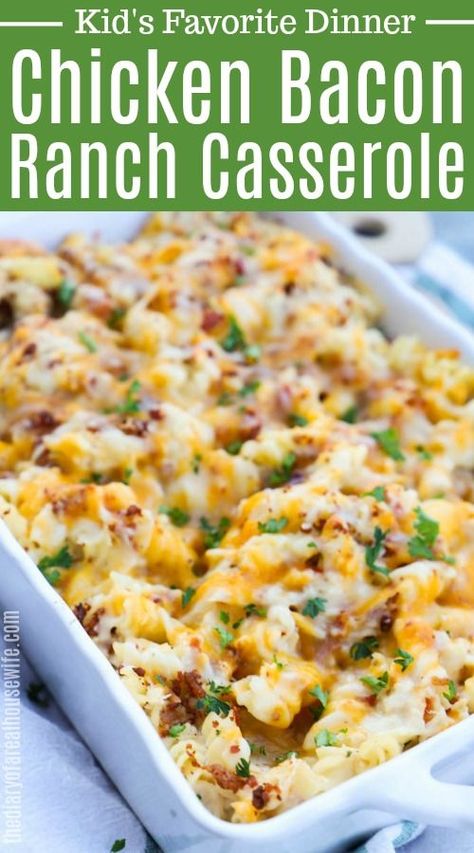 Bacon Ranch Casserole, Ranch Casserole, Casserole Chicken, Resep Pasta, Chicken Bacon Ranch Casserole, Recipes Casserole, Chicken Bacon Ranch, Bacon Ranch, God Mat