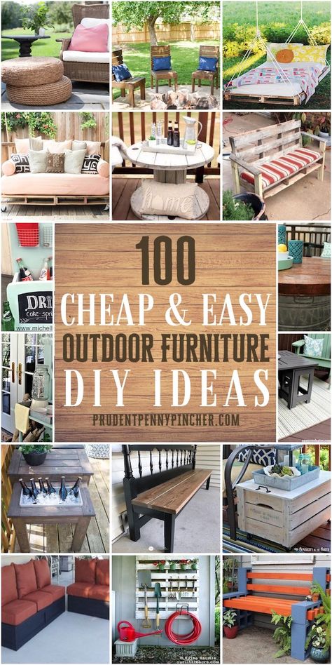 Give your outdoor living space a makeover on a budget with these cheap and easy Outdoor DIY furniture ideas. From tables to chairs, there are plenty of outdoor patio and backyard ideas to choose from that will create comfortable and relaxing hangout for summer fun. Easy Outdoor Diy, Furniture Diy Ideas, Diy Outdoor Seating, Diy Wood Pallet Projects, Outdoor Furniture Diy, Outdoor Furniture Diy Easy, Diy Furniture Ideas, Cheap Patio, Budget Patio