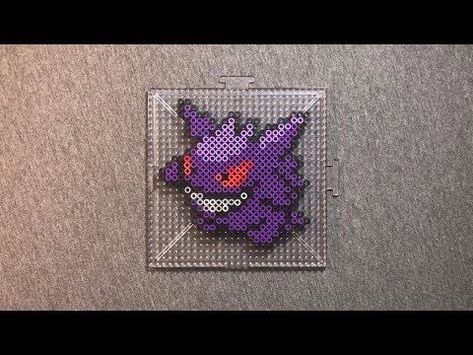 Gengar Pokemon Perler Beads, Gengar Perler Bead Pattern, Gengar Perler Beads, Pokemon Beads Pattern, Gengar Perler, Pokémon Perler Beads, Perler Bead Pokemon, Perler Beads Pokemon, Pokemon Perler Bead Patterns