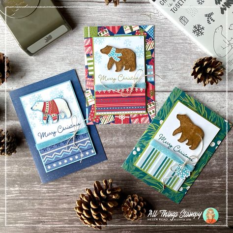 Su Beary Cute Cards, Stampin Up Beary Cute Cards, Beary Christmas Stampin Up Cards, Beary Cute Stampin Up Cards, Polar Bear Christmas Cards, Stampin Up Weihnachten, Beary Christmas, Beary Cute, Simple Card Designs