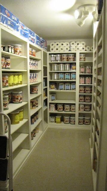 Food Storage Room - Basement #Organizationyes yes yes. I remember my grandmas in the cellar I have wanted one ever sense Food Storage Rooms, Basement Organization, Basement Storage, Pantry Design, Pantry Storage, Professional Organizer, Organizing Ideas, Storage Room, Pantry Organization