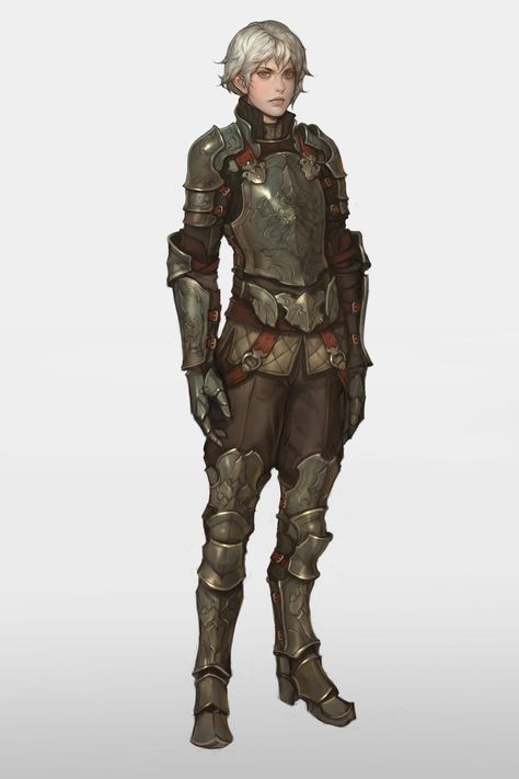 201503, NAMGWON LEE Light Armor Concept Art, Light Armor Dnd, Medieval Armor Illustration, Dnd Light Armor, Woman In Armor, Light Armour, Female Armour, Light Armor, Heavy Armor