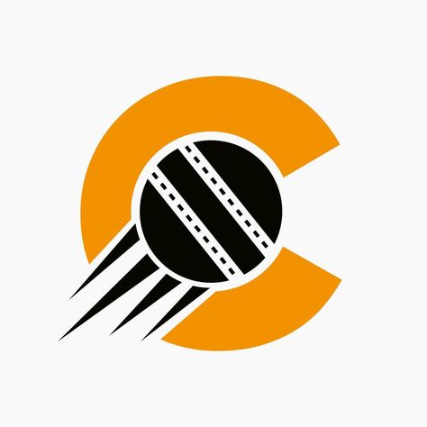 Letter C Cricket Logo Concept With Moving Cricket Ball Icon. Cricket Sports Logotype Symbol Vector Template Cricket Ball Logo, Cricket Logos, Cricket Logo Design, Bowl Logo, Cricket Logo, News Logo, Cricket Poster, Cricket Ball, The Letter C