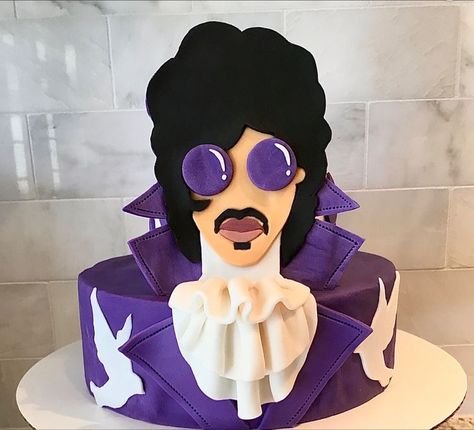 Prince Nails Purple Rain, Prince Purple Rain Themed Birthday Party, Purple Rain Themed Birthday Party, Purple Rain Birthday Party Ideas, Purple Rain Party Theme, Prince Cake Ideas, Prince Party Theme, Prince Cookies, Rain Cake