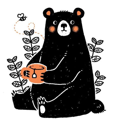 Black Bear, This Guy, Baby Animals, Bee, Tea, Tote Bag, Paint, Animals