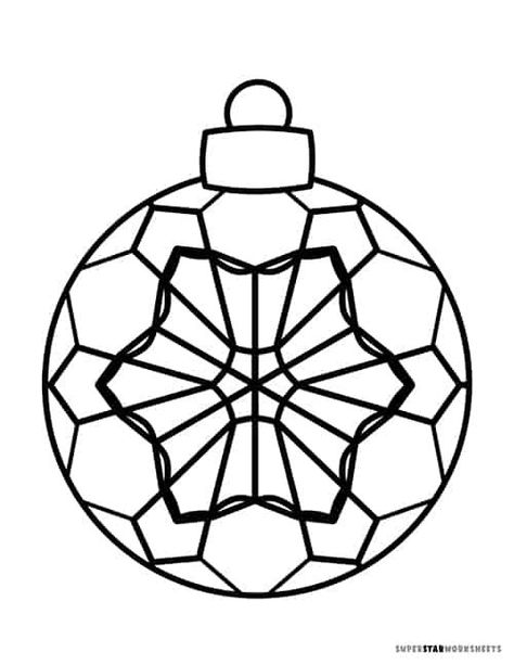 Christmas Bauble Colouring Page, Holiday Coloring Sheets, Ornament Coloring Pages, Christmas Orderments, Free Printable Christmas Coloring Pages, Ornament Coloring, Christmas Ornament Coloring Page, Snowflake Coloring Pages, Printable Christmas Ornaments