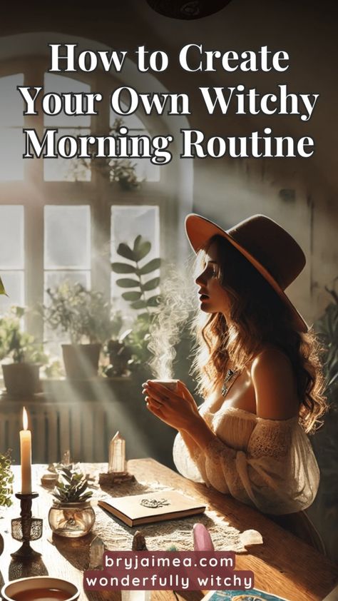 A magical morning routine can set a positive tone for the entire day, aligning your energy and intentions with your spiritual practice. This guide explores how to craft a morning routine that incorporates simple magical elements like affirmations, meditation, and intention-setting. By infusing your morning with witchcraft practices, such as lighting candles, using crystals, or pulling a tarot card, you can create a grounding ritual that fuels your day with focus and positivity. Witchcraft And Spirituality, Witch Morning Routine, Morning Witchcraft, Daily Witch Routine, Witchy Routine, Witchy Morning Routine, Witch Selfcare, Witchy Hobbies, Easy Witchcraft