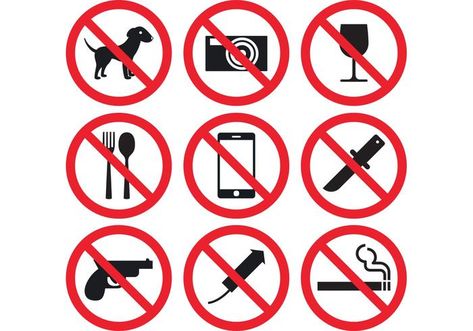 Prohibition Signs, Automotive Mechanic, Art Images, Vector Art, Template Design, Vector Free, Clip Art, For Free, Signs