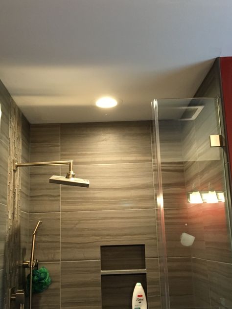 Bathroom Can Lights, Can Lights In Bathroom, Bathroom Without Windows, Best Bathroom Lighting, Bathroom Recessed Lighting, Recessed Lighting Fixtures, Modern Bathroom Interior, Shower Lighting, Led Bathroom Lights