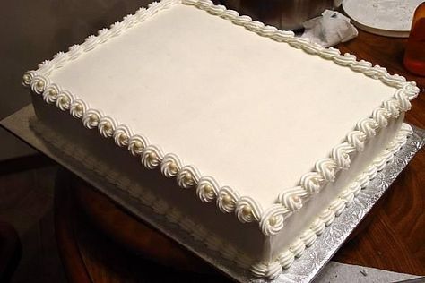 Wedding Sheet Cakes, Sheet Cake Designs, Cake Borders, Wedding Cake Recipe, Floral Wedding Cakes, Sheet Cakes, Engagement Cakes, Wedding Cake Decorations, White Cake