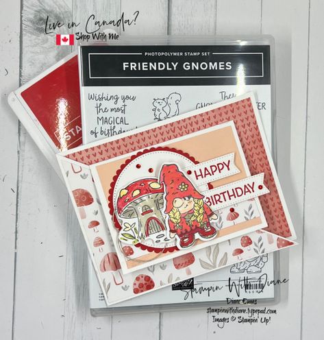 Friendly Gnomes, Kindest Gnomes, Bd Card, Gnome Cards, Fun Birthday Card, Xmas 2022, Fairy Tales For Kids, Stampin Up Project, Birthday Cards For Men