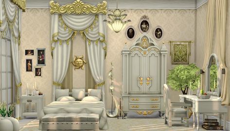 Sims 4 Butler, Fancy Living Rooms, Victorian Room, Royal Room, Castle Bedroom, Royal Bedroom, Sims 4 Kitchen, Muebles Sims 4 Cc, Sims 4 Bedroom