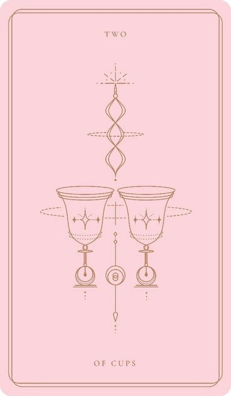 Two Of Cups Wallpaper, Suit Of Cups, Pink Tarot, Tarot Card Set, Two Of Cups, Kartu Tarot, Soul Cards, Cup Tattoo, Tarot Tattoo