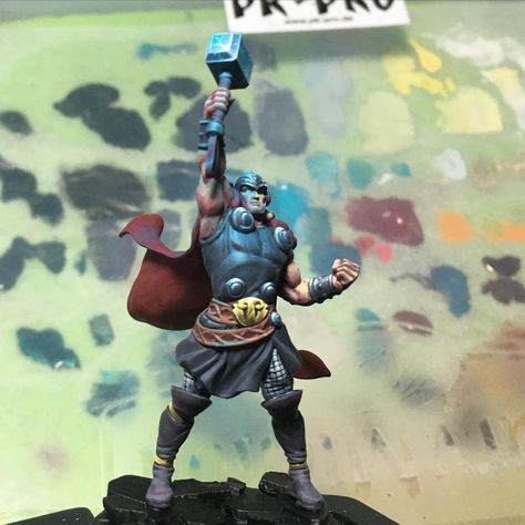 Thor - Marvel Crisis Protocol. WiP #chestnutink #marvel #marvelcrisisprotocol #marvelcrisisprotocolminiatures #paintingminiature #thor #thorragnarok #avengers #infinitystones #paintingprotocol #nmm @atomic_mass_transmissions Marvel Crisis Protocol, Crisis Protocol, Thor Marvel, Marvel Thor, Atom, Chestnut, Thor, Avengers, Batman