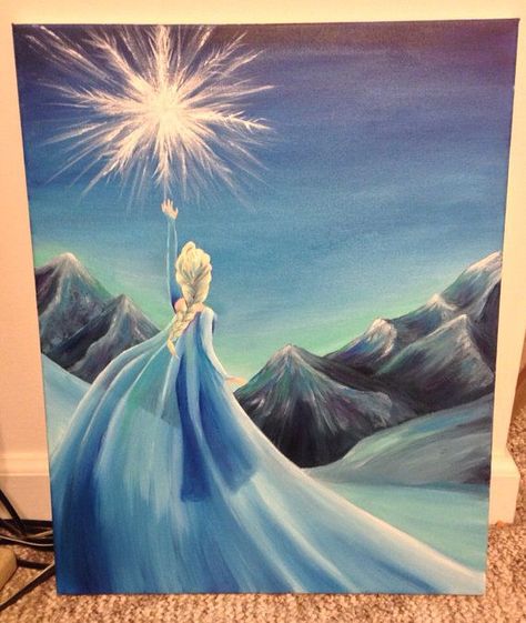 Elsa (Frozen) Disney Canvas Paintings, Frozen Painting, Disney Canvas Art, Disney Canvas, Disney Paintings, Silhouette Canvas, Pinturas Disney, Lukisan Cat Air, An Architect