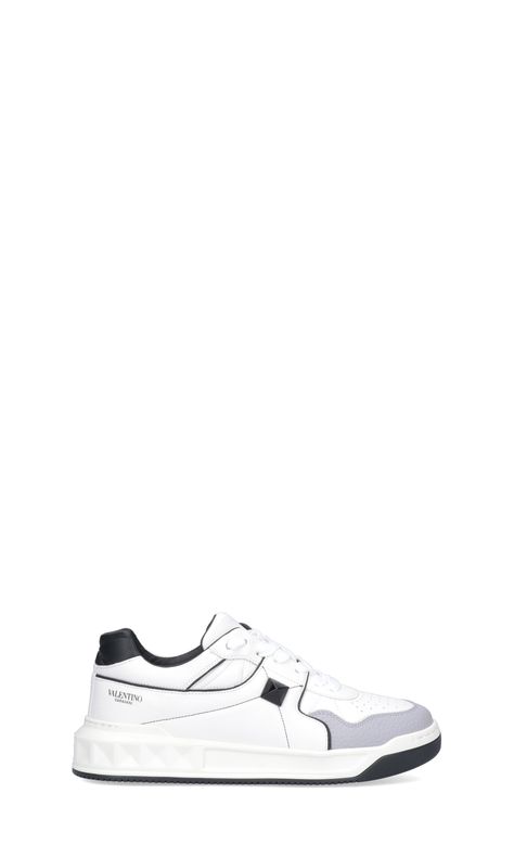 Shop or share your style of the product on ModeSens! Valentino Garavani 'One Stud' Low Sneakers, white leather, lace-up closure, round toe with grey border, black maxi side stud, logo lettering on tongue, black back tab. Spring Summer 2022, shoes, sneakers, men. Summer 2022 Shoes, 2022 Shoes, Shoes Sneakers Men, Black Pyramid, Valentino Men, Leather Trainers, Black Maxi, Low Sneakers, Leather Lace