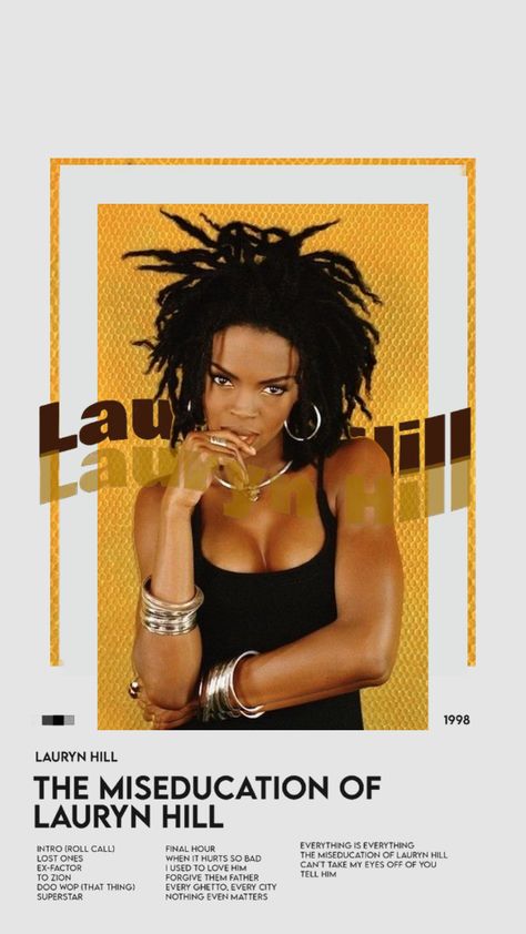 The Miseducation Of Lauryn Hill Poster Miseducation Of Lauryn Hill Poster, Lauryn Hill Hairstyles, Outfits Inspired By Album Covers, Lauren Hill Poster, Laurin Hill, Lauryn Hill Poster, Celeb Aesthetic, The Miseducation Of Lauryn Hill, Ms Lauryn Hill