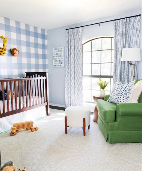 Pepper Home, Bright Nursery, Checker Wallpaper, Measuring Curtains, Pink Curtains, Blue Curtains, Nursery Colors, Lined Curtains, Curtain Patterns