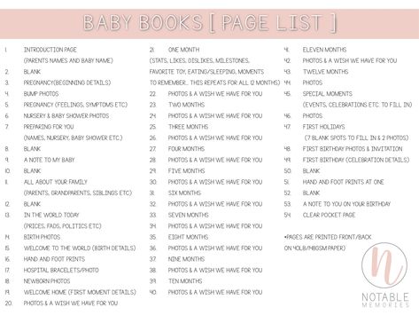 Use this personalized baby book to record the amazing moments of your child's first year. Including pregnancy through the first birthday, the simple prompted pages will help you journal all of those special memories without feeling overwhelmed! Read below for more details and a full list of pages. Wire binding allows for a comfortable flay lay while writing.  You can even add on pages to record memories through 5 years old! ORDERING: * Choose cover type * Choose wire color * Provide your persona Baby Journal Book, First Year Baby Book, Baby Boy Book, Baby Book Pages, Baby First Year, Baby Books Diy, Baby Record Book, Year Book