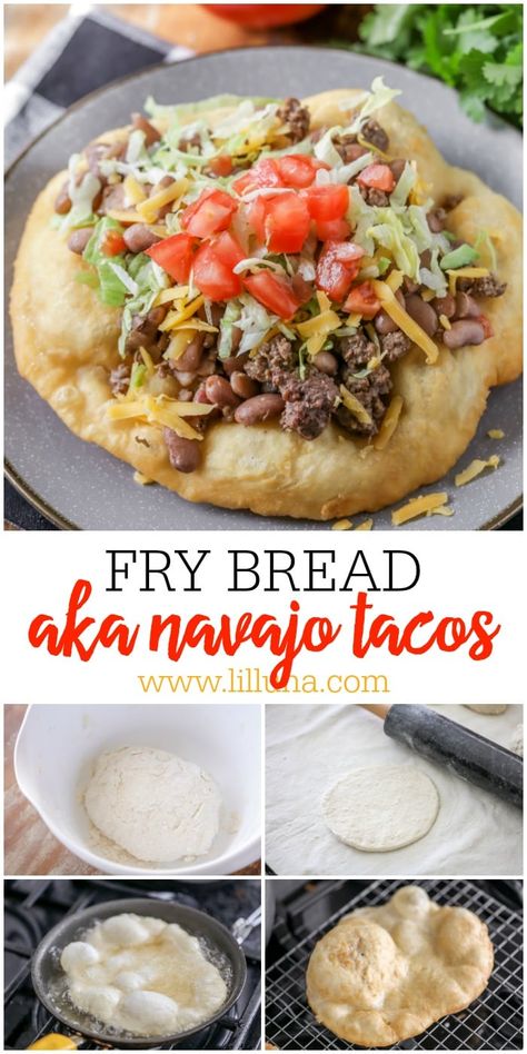 Indian Fry Bread Recipe Easy, Easy Fry Bread Recipe, Navajo Tacos, Fried Bread Recipe, Indian Tacos, Bread Recipe Video, Homemade Fries, Indian Bread, Fry Bread