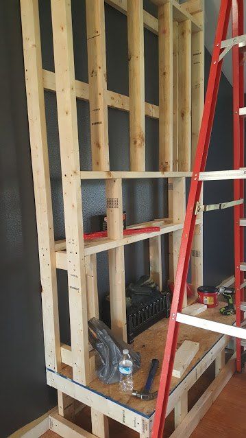 DIY Pallet Wood Fireplace | Hometalk Diy Ventless Gas Fireplace, Pallet Wood Fireplace, Tv Wall Fireplace, Ventless Gas Fireplace, Diy Fireplaces, Pallet Woodworking, Fireplace Walls, Wood Cornice, Fireplace Diy