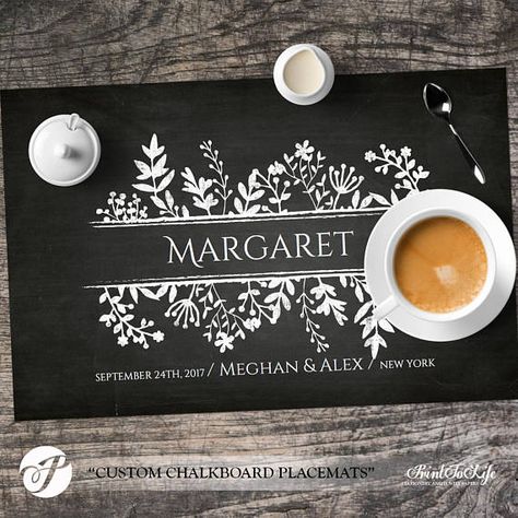 Personalized Placemats for dinner party. Welcome dinner. Wedding rehearsal. Faux chalkboard and chalk. Editable PDF for instant download. #PrintToLife Paper Placemats Ideas, Placemats Printable, Placemat Template, Chalkboard Placemats, Chalkboard Template, Wedding Placemats, Personalised Placemats, Dinner Party Table Settings, Chalkboard Table