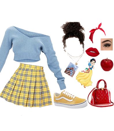 Snow White Modern Outfit, Descendants Auradon, Disney Bound Outfits Casual, Shoplook Outfits, Halloween Custom, Disney Bound Outfits, Custom Ideas, Hipster Outfits, Modern Outfits