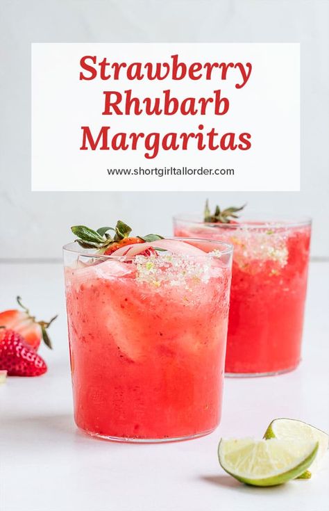 Rhubarb Margarita, Rhubarb Cocktail, Strawberry Rhubarb Compote, Cocktail Margarita, Rhubarb Syrup, Fresh Strawberry Recipes, Rhubarb Compote, Rhubarb Recipes, Margarita Recipe