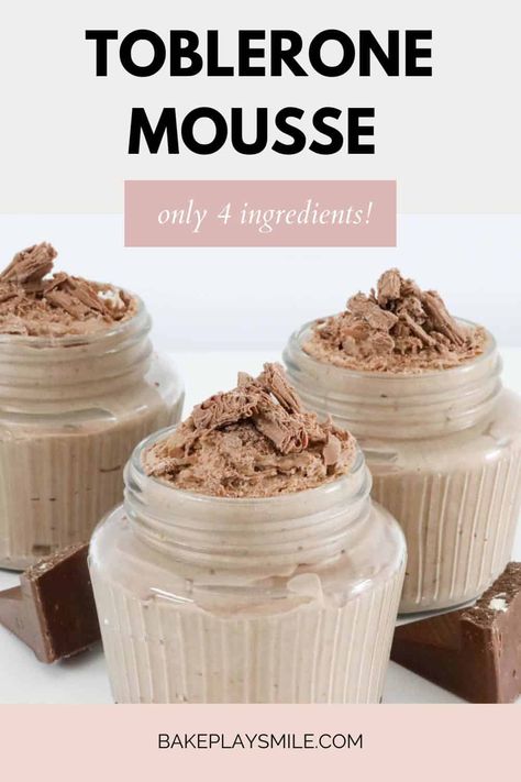 Toblerone Mousse Toblerone Mousse, Chocolate Toblerone, Mousse Recipes Easy, Toblerone Chocolate, Egg Cream, Chocolate Fan, Mousse Dessert, Individual Desserts, Mousse Recipes