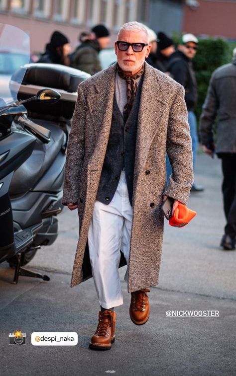 Nick Wooster, Dapper Mens Fashion, Coat Street Style, Modern Gentleman, Swaggy Outfits, Perfect Style, Men's Wear, Gentleman Style, Casual Street Style