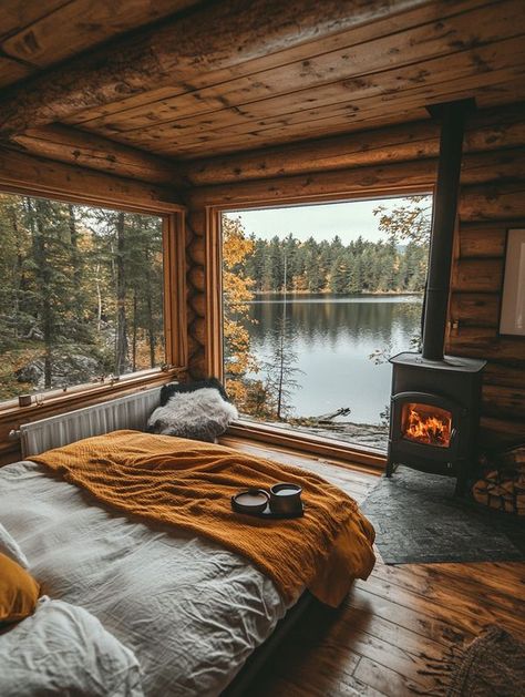 Off Grid Living Log Cabin Living, Log Home Interiors, Cabin Living, Tiny House Cabin, Cabins And Cottages, Cabin Life, House Goals, Cabin Homes, Cabins In The Woods