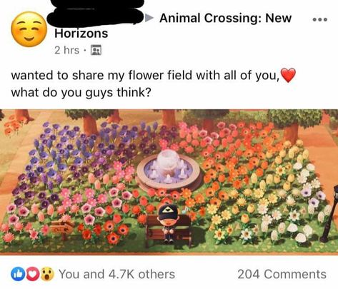 Acnh Flower Garden All Flowers, Acnh Hybrid Flowers, Acnh Flower Gradient, Acnh Elegant Flower Garden, Acnh Rainbow Flower Garden Guide, Acnh Flowers, Acnh Inspiration, Animal Crossing Fan Art, Animal Crossing Guide