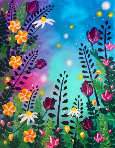 Paint Night Ideas, Paint Nite, Paint Night, Canvas Painting Diy, 수채화 그림, Spring Painting, Night Painting, Night Ideas, Painting Art Projects