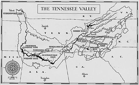 Map of the Tennessee Valley Authority 1942 Fashion Valley, Moving To Tennessee, Tennessee Valley Authority, Man Cave Design, Civilian Conservation Corps, Kids Homework, State Of Grace, Tennessee River, Jackson County