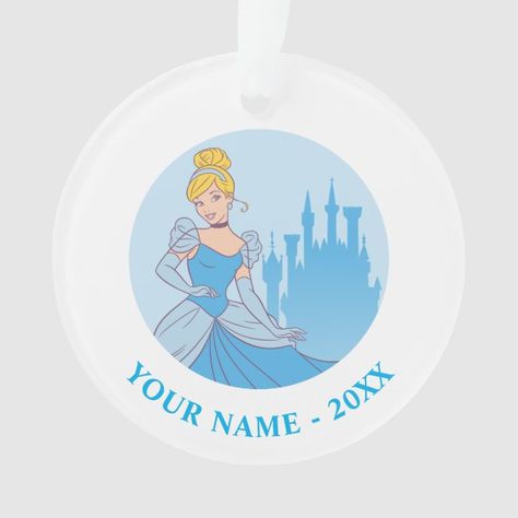 Castle Silhouette, Blue Ball Gown, Disney Christmas Ornaments, Diy Christmas Ornament, Disney Ornaments, Cinderella Castle, Blue Ball, How To Make Ribbon, Christmas Ornament Crafts