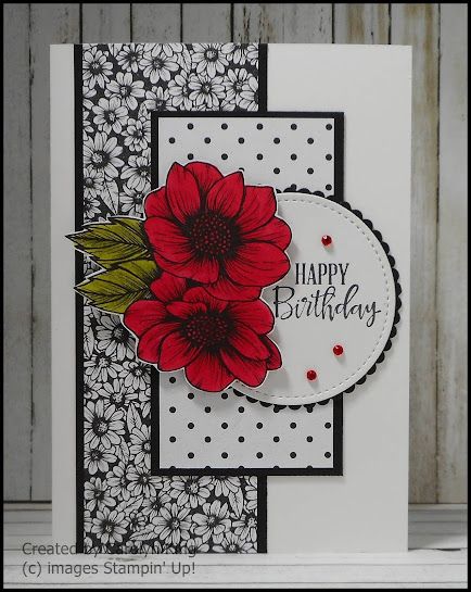 Carolyn King: True Love Homemade Female Birthday Cards, Feminine Birthday Cards Handmade, Happy Birthday Cards Handmade Paper Crafts, Stampinup Cards Newest, Cardstock Projects, Designer Paper Cards, Card With Flowers, Poppy Cards, Beautiful Friendship