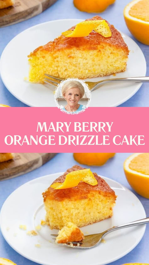 Mary Berry Orange Drizzle Cake Mary Berry Recipes Baking, Ice Cream Cake Birthday, Mary Berry Baking, Orange Drizzle Cake, Berry Cakes, Orange Sponge Cake, Magic Cake Recipes, British Baking Show Recipes, British Bake Off Recipes