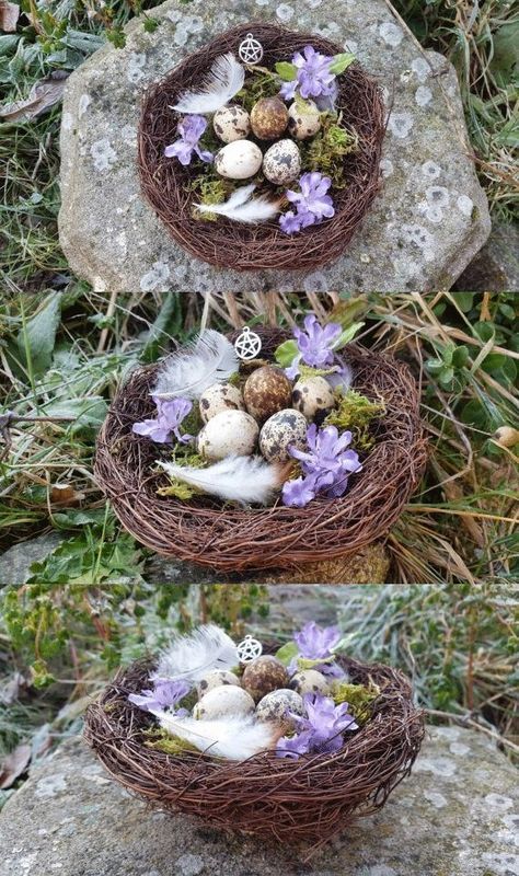 Ostara Decor, Witchy Spring, Pagan Easter, Ostara Altar, Witchcraft Notes, Dough Bowl Ideas, Wheel Of Year, Pagan Calendar, Clay Goddess