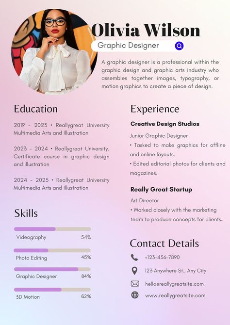 Graphic Designer Resume Resume For Graphic Designer, Resume For Freshers, Fashion Designer Resume, Fresher Resume, Graphic Designer Resume, Designer Resume, Design Resume, Graphic Designer Job, Multimedia Arts